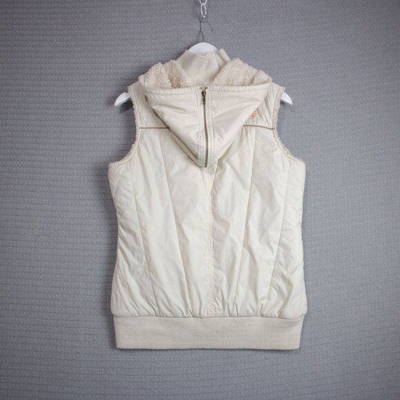 Billabong Y2K Vintage Puffer Sherpa Zip up Hoodie Vest - Picture 4 of 11